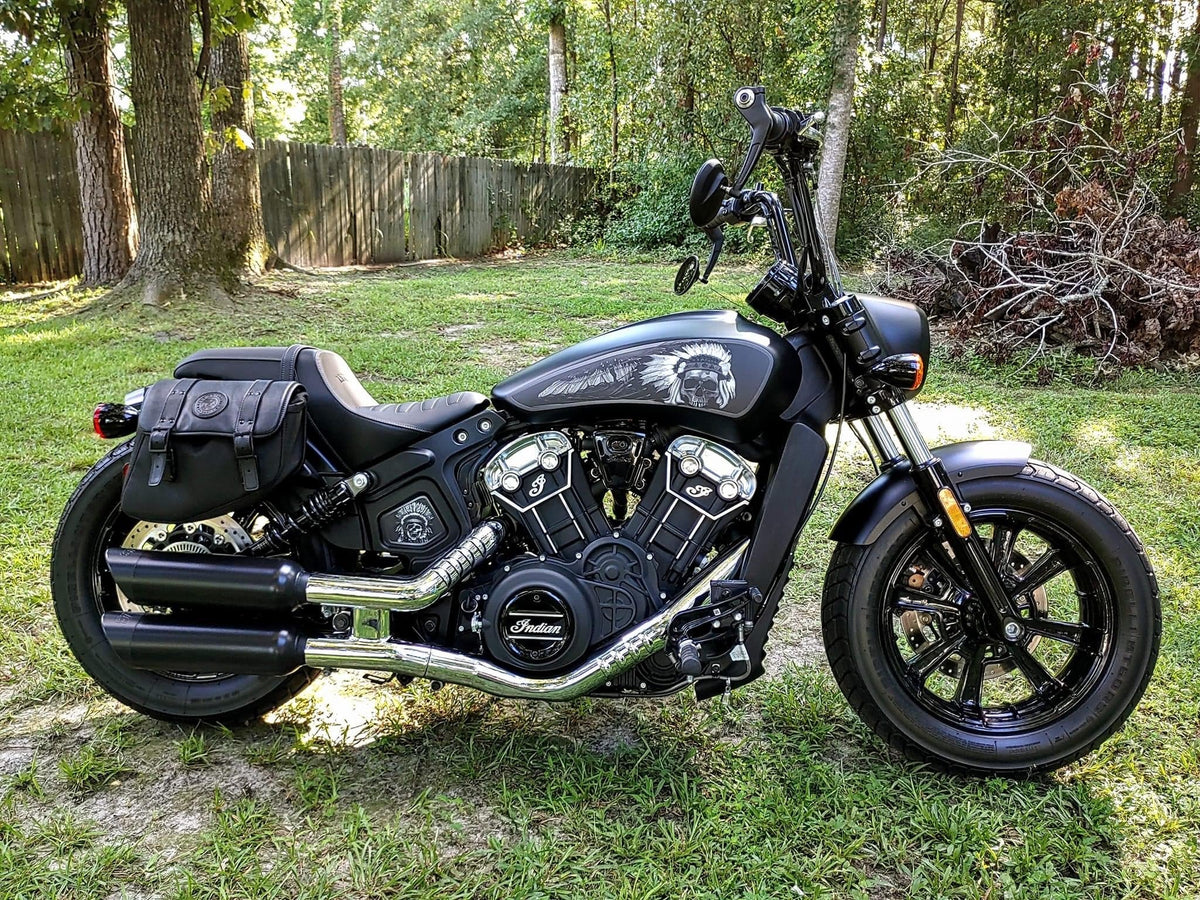 NEW Skull Warbonnet - Indian Scout (2014-2024) - Full Tank B&W