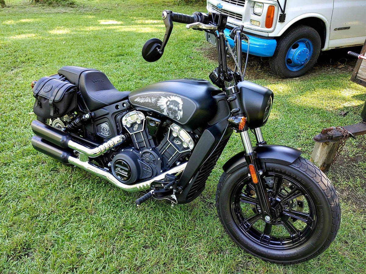 NEW Skull Warbonnet - Indian Scout (2014-2024) - Full Tank B&W