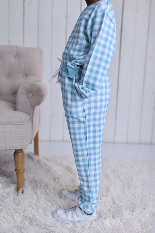 SKY BLUE GINGHAM DREAM JOGGER