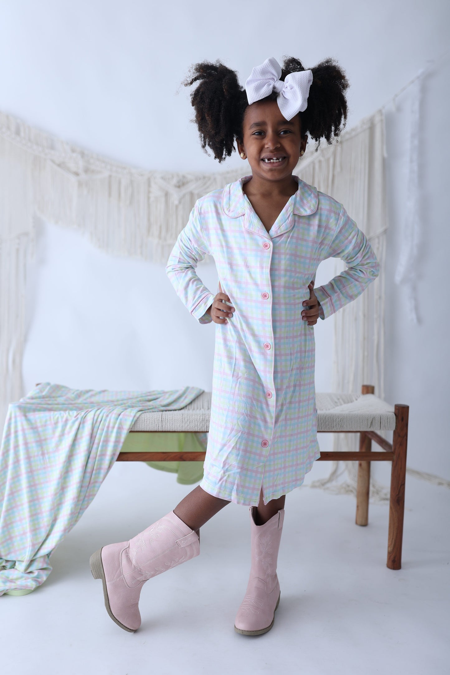 SPRING GINGHAM GIRL'S DREAM GOWN