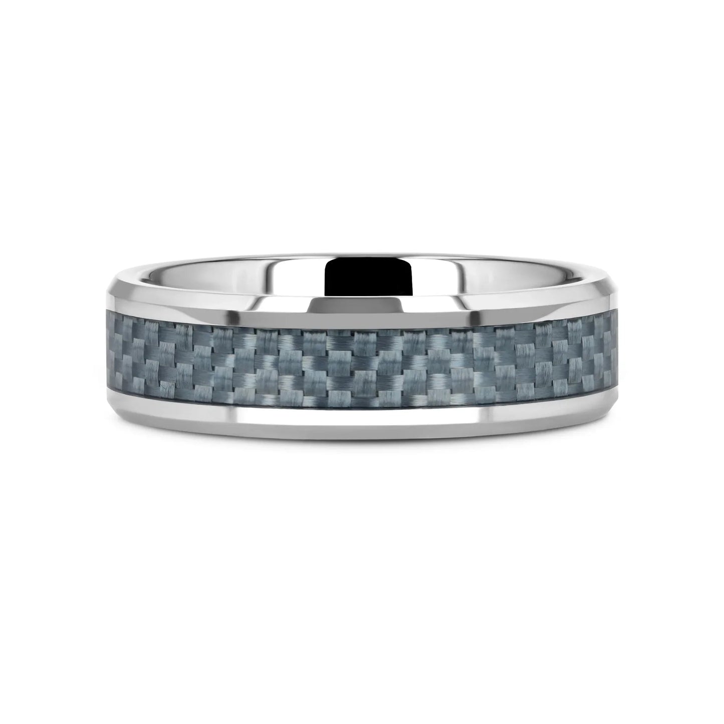 AUGUSTUS Blue Carbon Fiber Inlay Tungsten Carbide Band - 4mm - 10mm