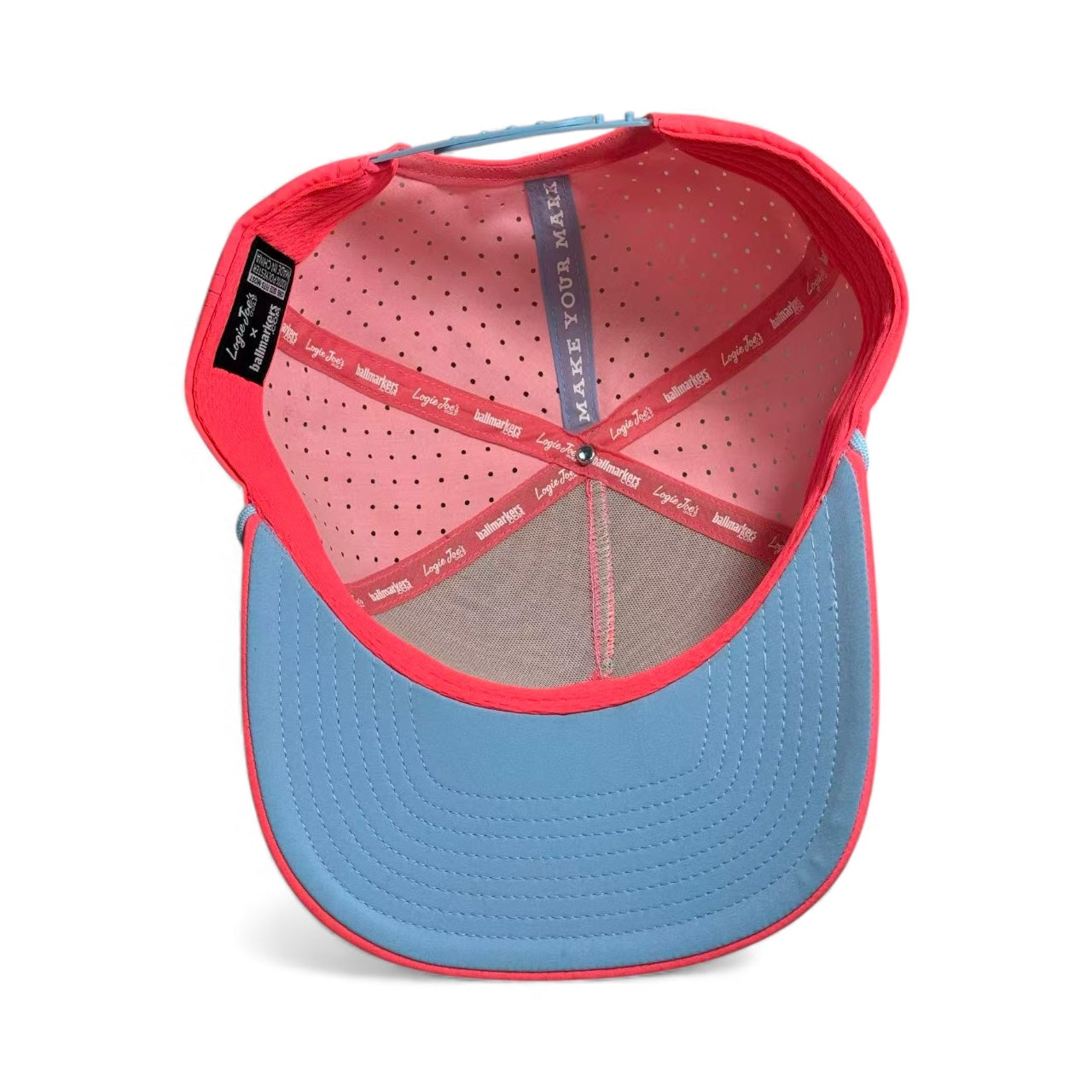 Frosted Elephant Golf Hat | Snapback Cap | Built-in Magnetic Ball Marker Holder + Marker Included | Adjustable | Elephant Cookie Pink