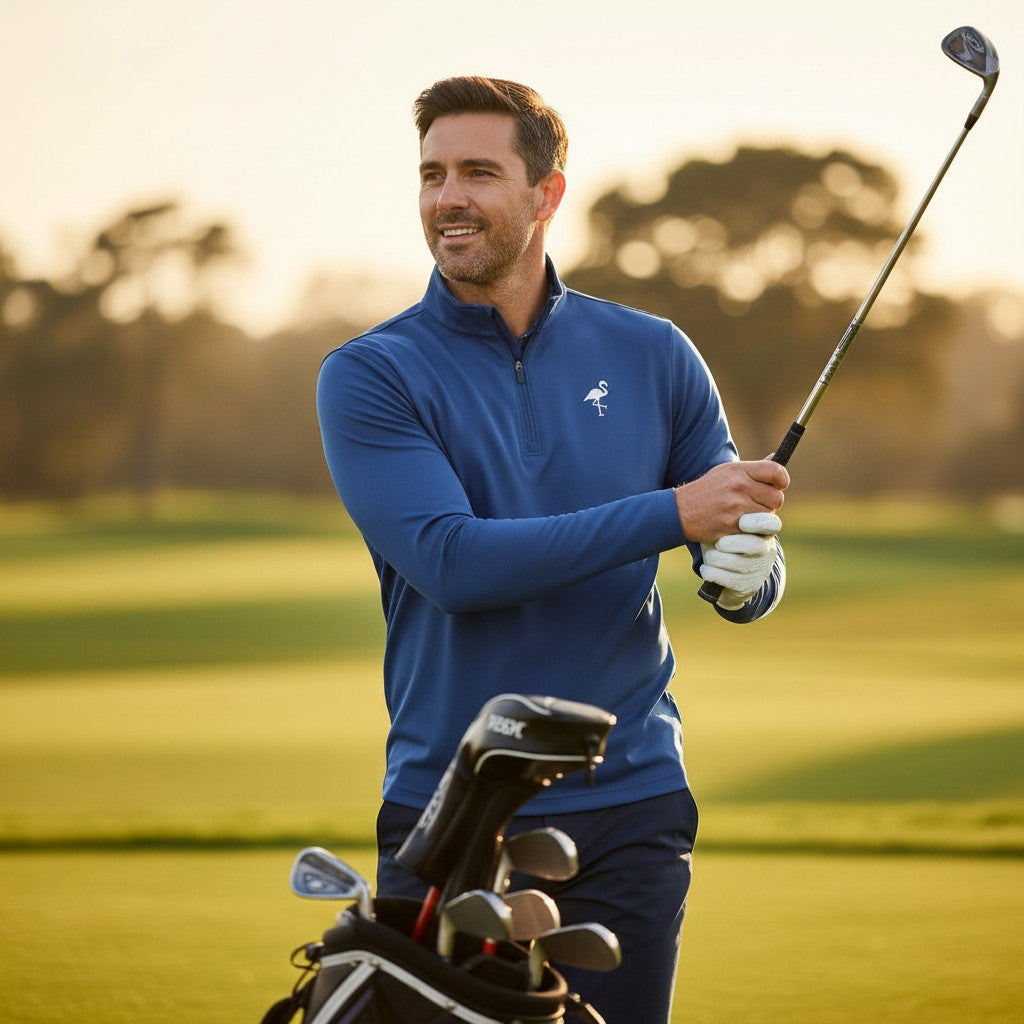Marble Wave Performance Quarter Zip | Lightweight Unisex Moisture-Wicking Golf Pullover