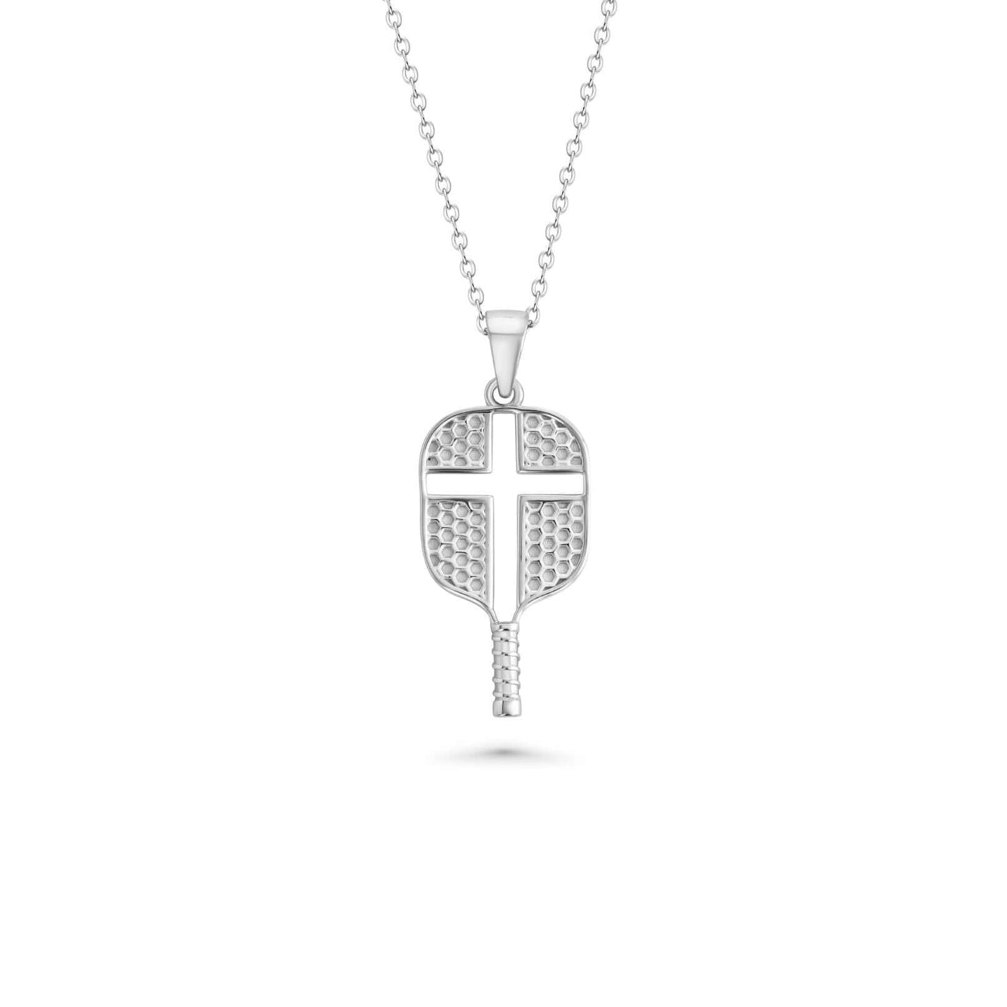 Cross Cutout Pickleball Necklace