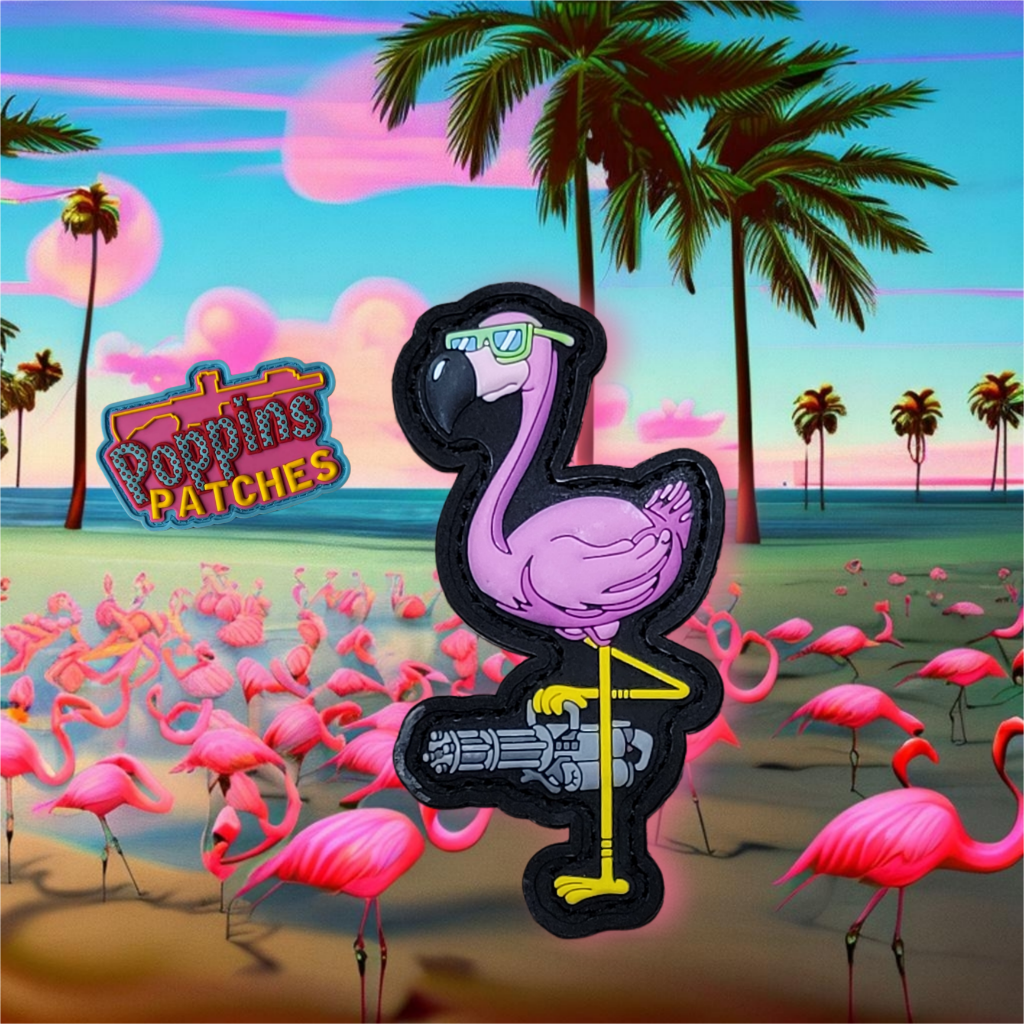Mini Gun Flamingo Morale Patch