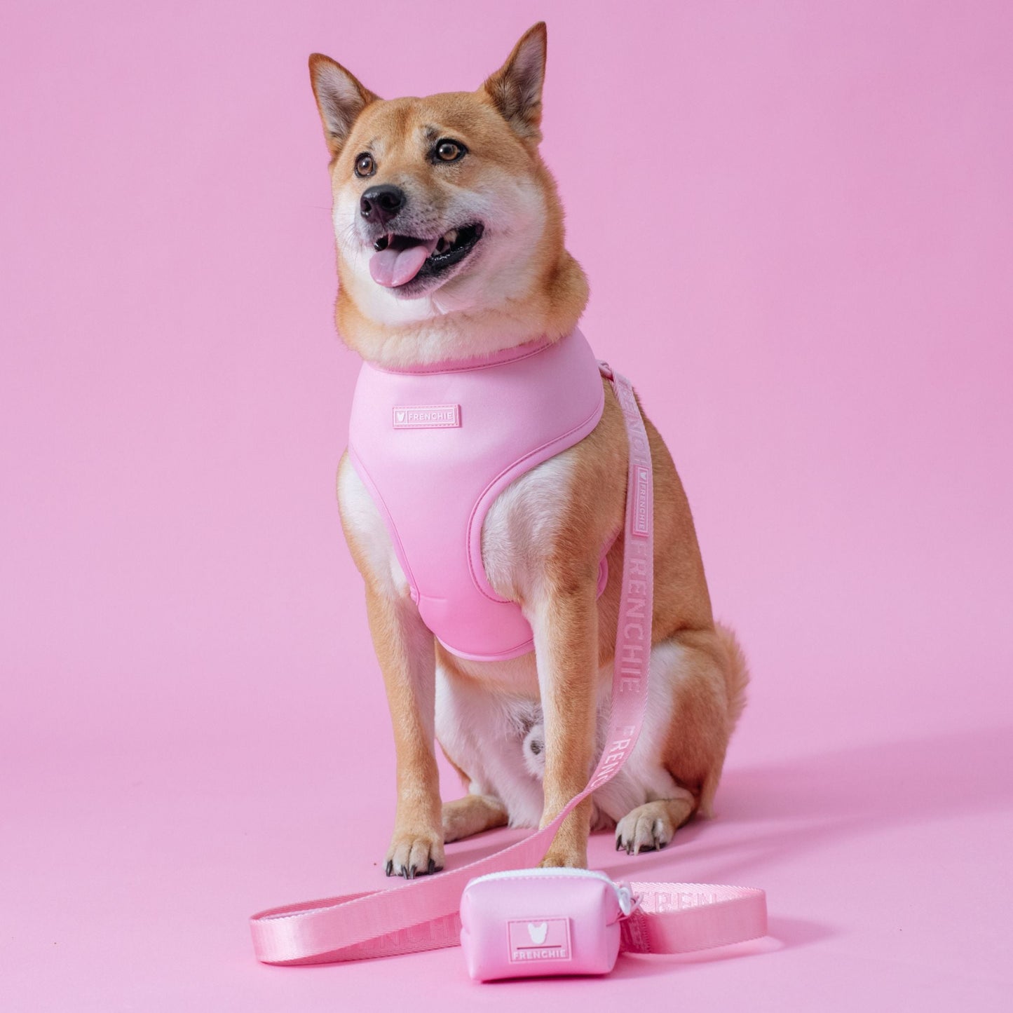 Frenchie Poo Bag Holder - Solid Pink Bubblegum