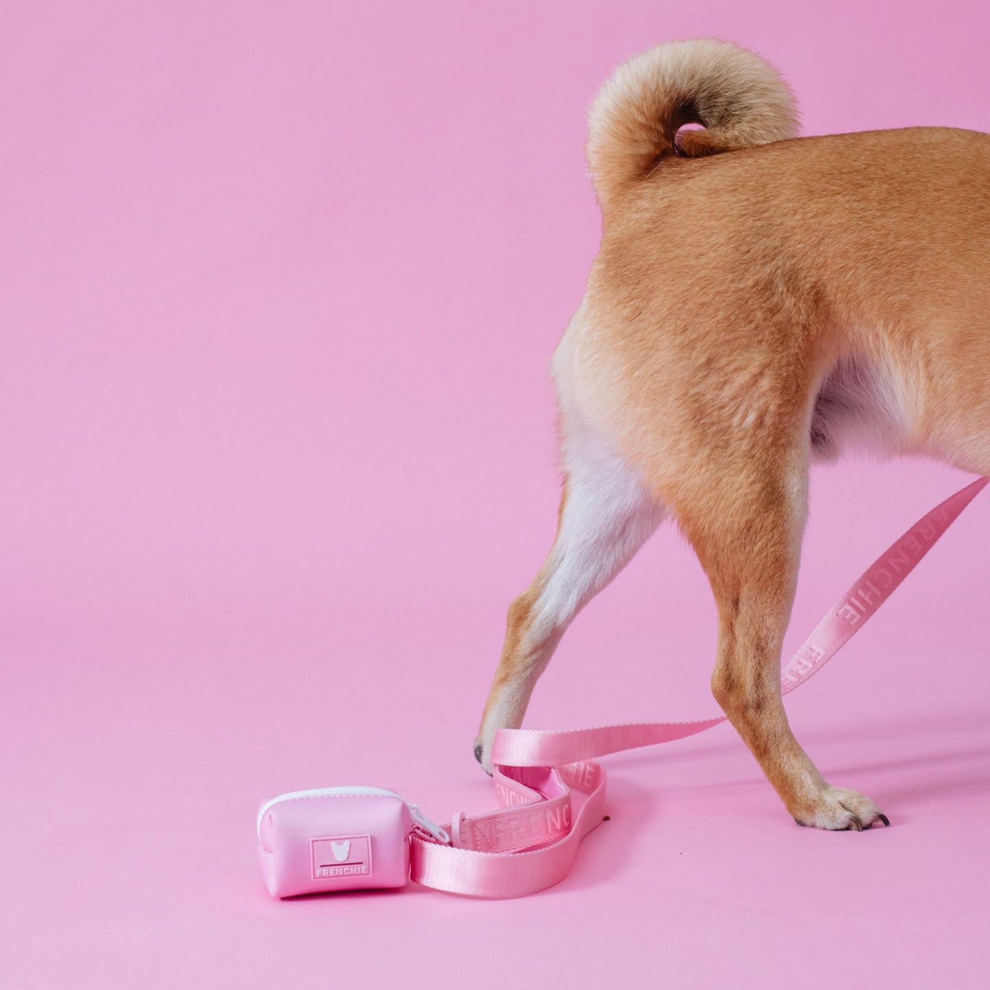 Frenchie Poo Bag Holder - Solid Pink Bubblegum