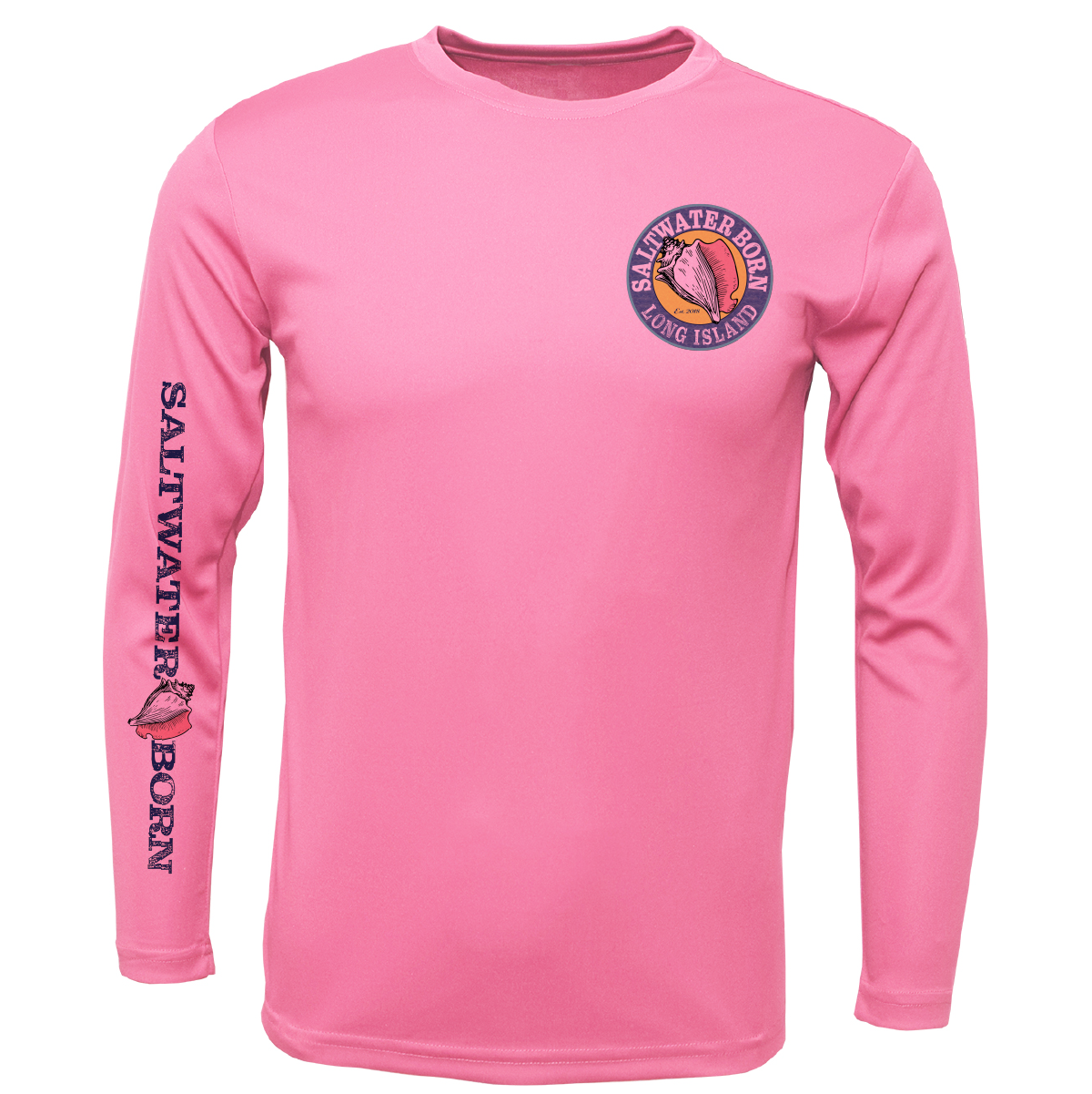 Long Island, NY State Flag Outline Men's Long Sleeve UPF 50+ Dry-Fit Shirt
