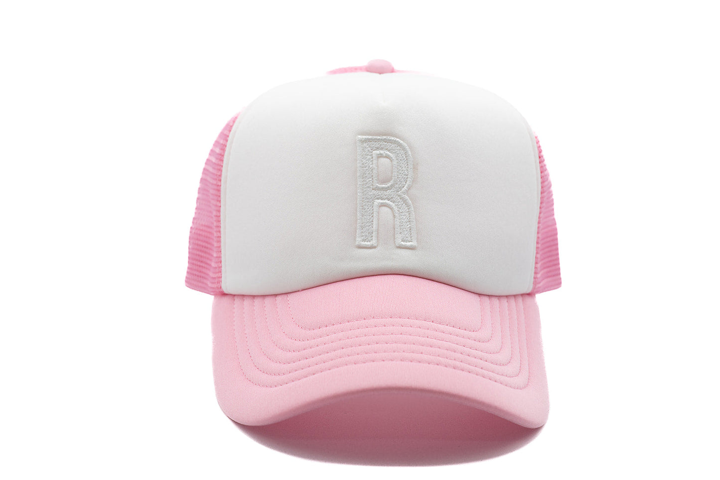Pink & White Letter Trucker Hat