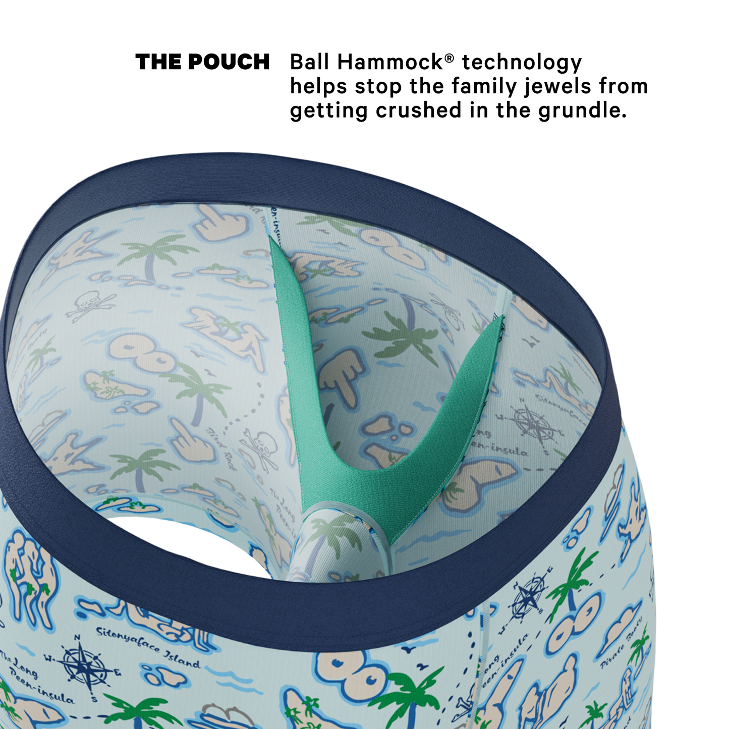 The Pirate's Booty | Naughty Map Ball Hammock® Pouch Underwear