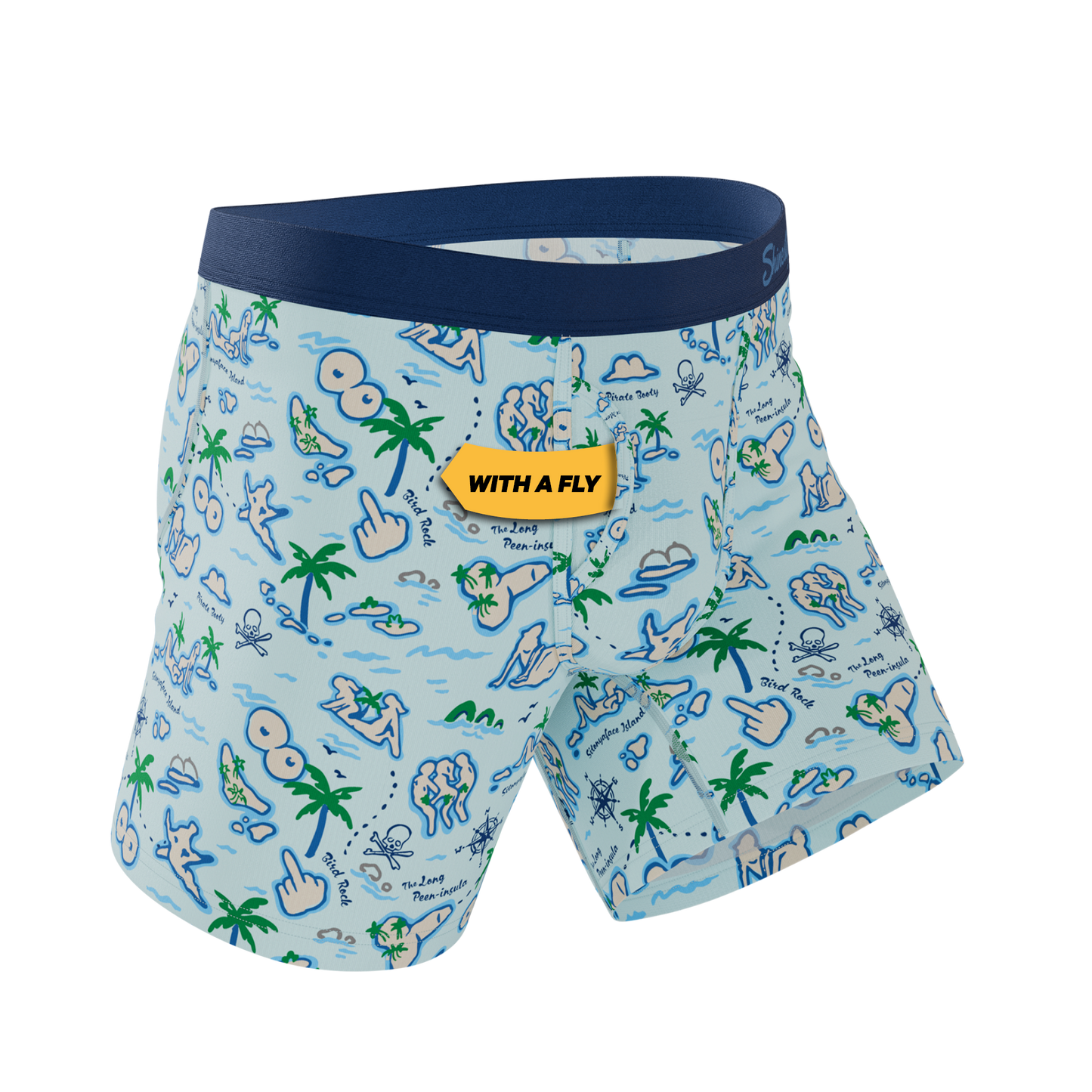 The Pirate's Booty | Naughty Map Ball Hammock® Pouch Underwear With Fly