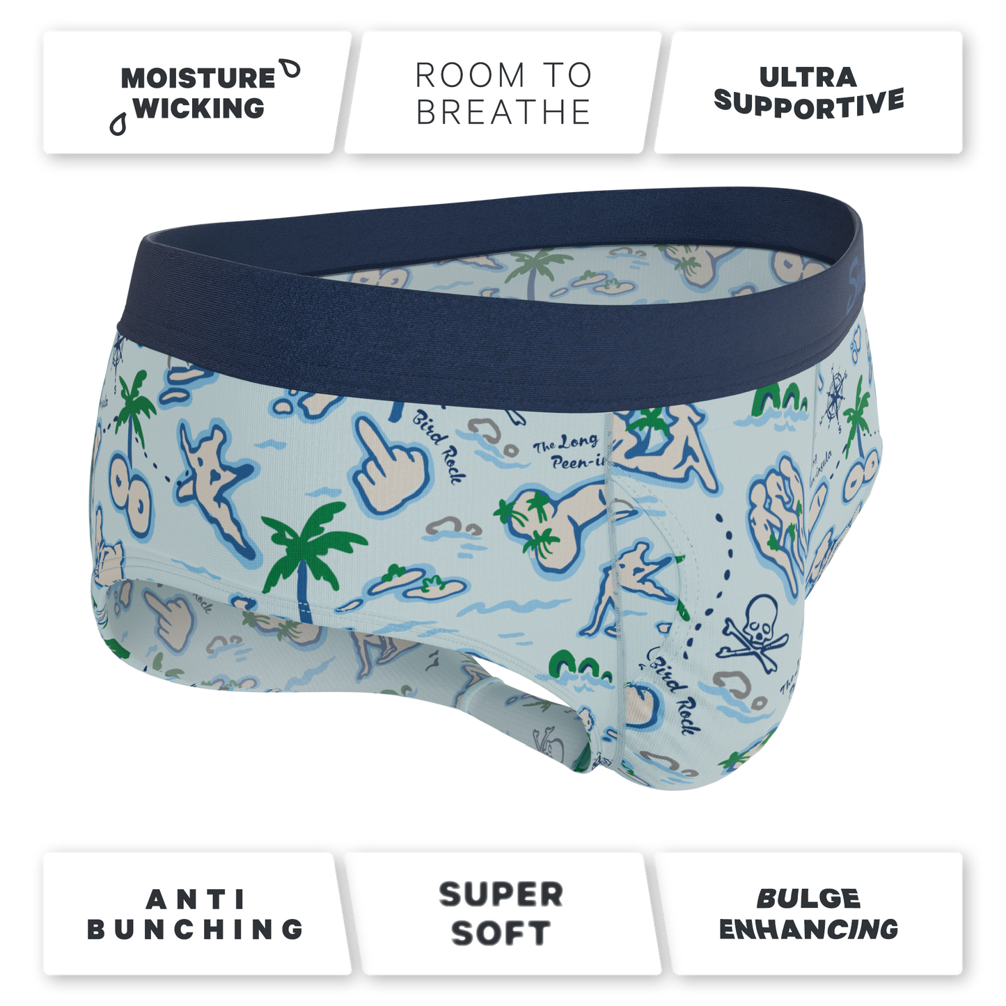 The Pirate's Booty | Naughty Map Ball Hammock® Pouch Underwear Briefs