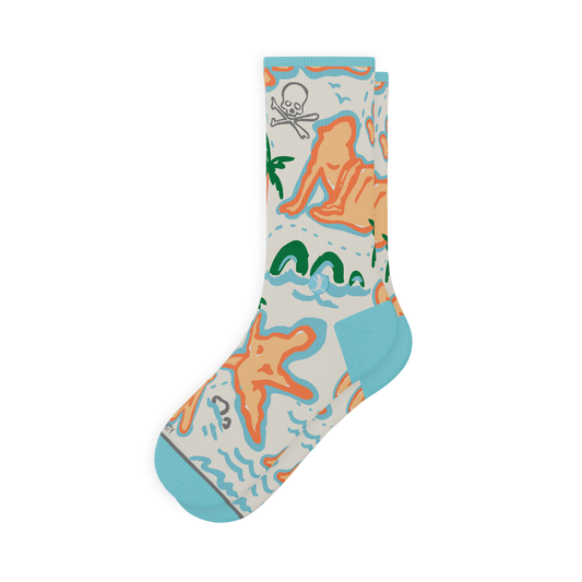 The Pirate's Booty | Naughty Map Heel Hammock™ Crew Socks