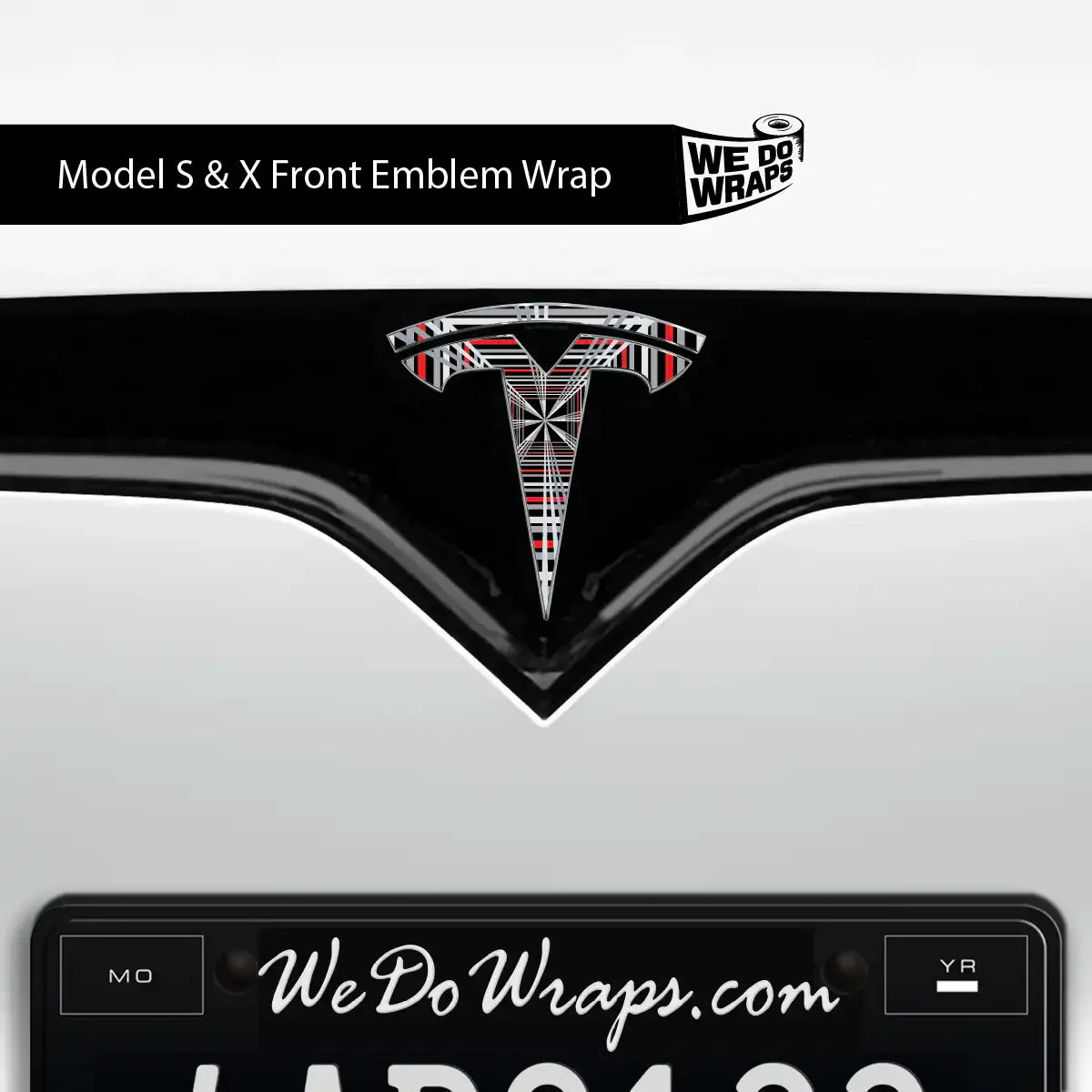 Plaid Performance Mode Tesla Emblem Decals (Front + Back) | Model S