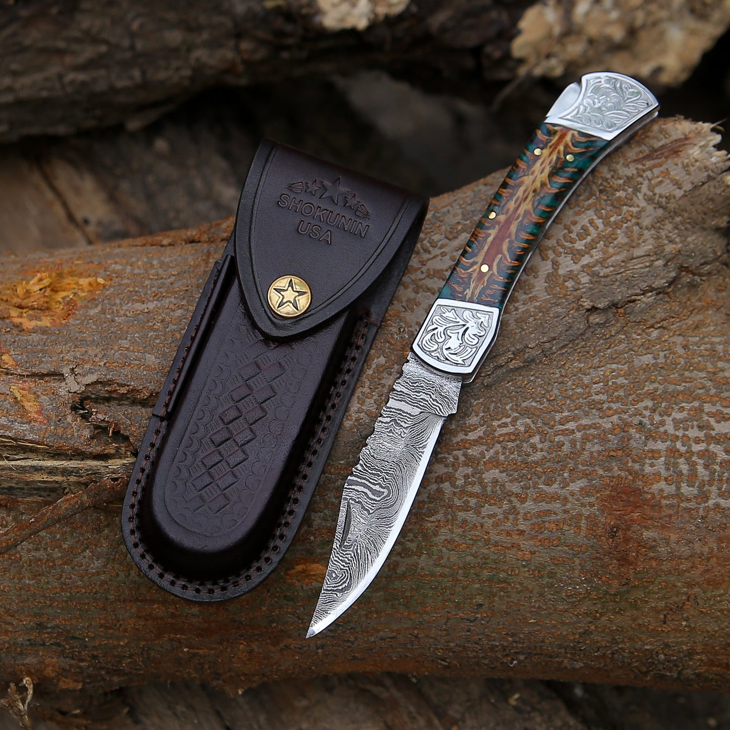 Striker Pocket Knife with Pine Cone Handle