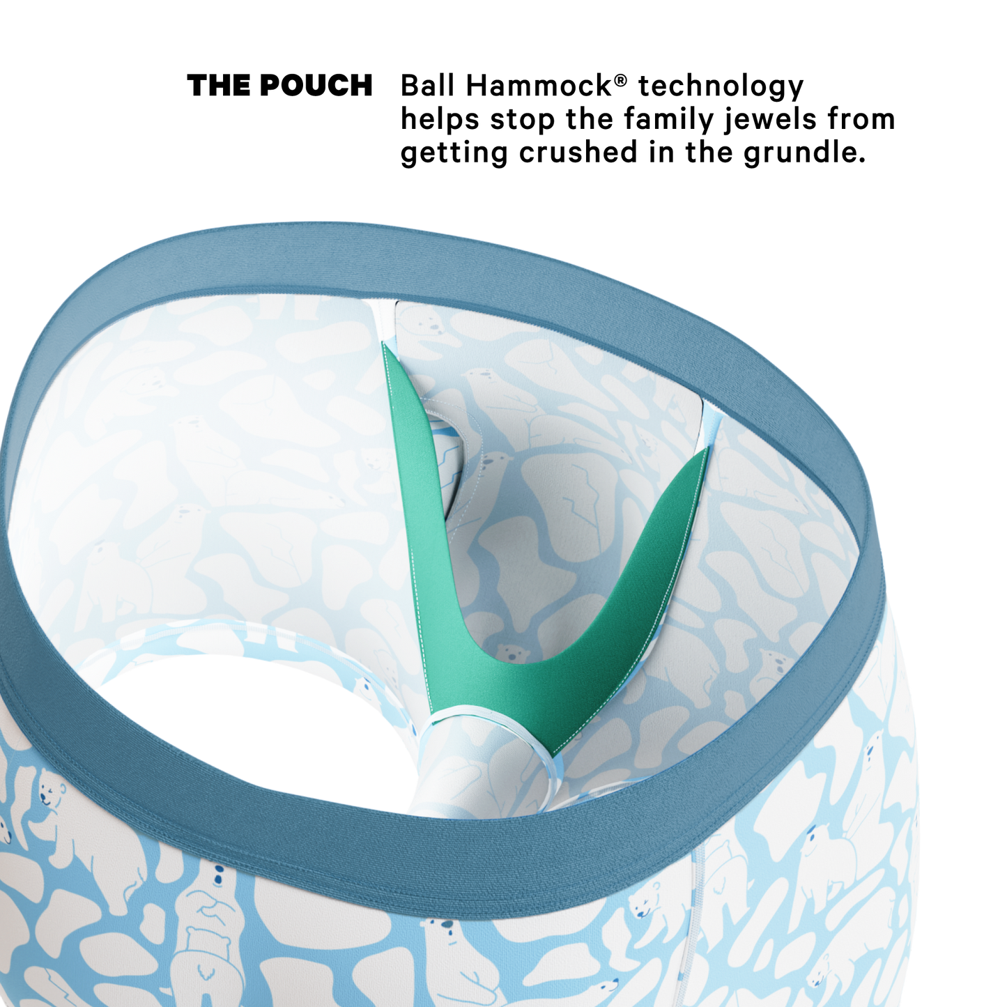 The Polar Polka | Polar Bear Scene Ball Hammock® Pouch Trunks Underwear