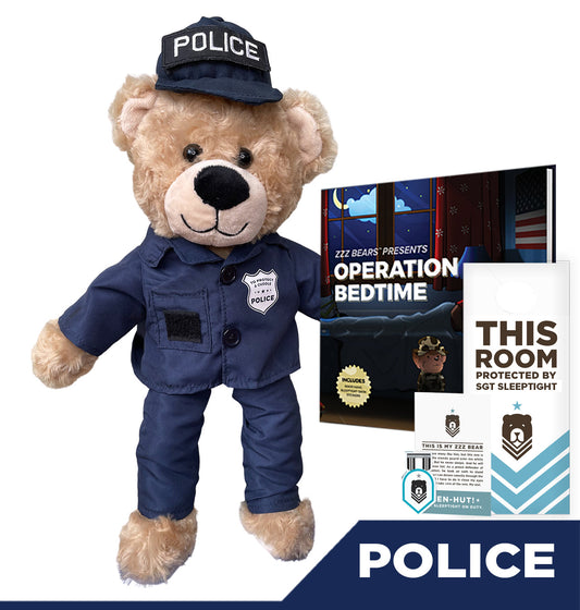 Sgt Sleeptight Police Teddy Bear with Storybook & Sleep System
