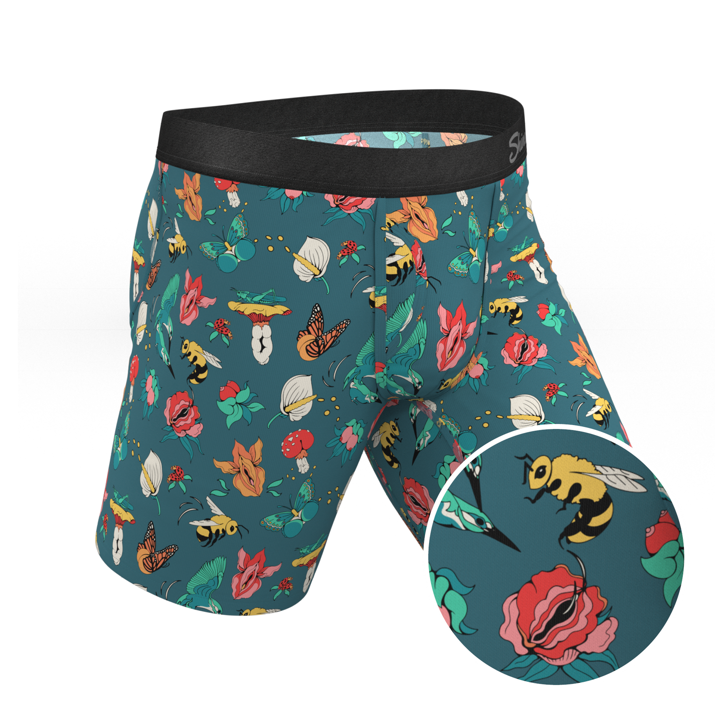 The Pollination Station | Birds and Bees Long Leg Ball Hammock® Pouch Underwear With Fly
