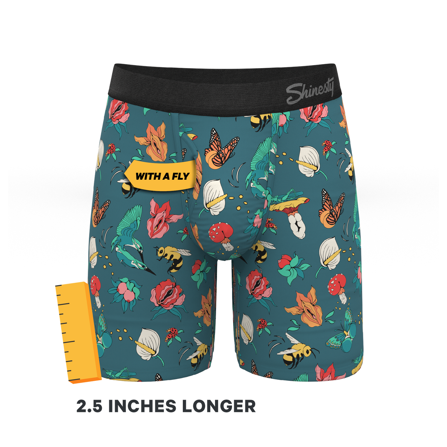 The Pollination Station | Birds and Bees Long Leg Ball Hammock® Pouch Underwear With Fly