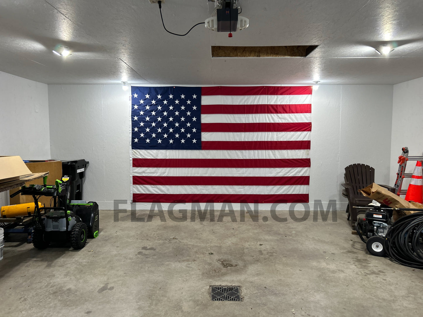 WallSafe™ Polyester Wall-Mounted American Flag | Reinforced Edge Grommets | Made in USA