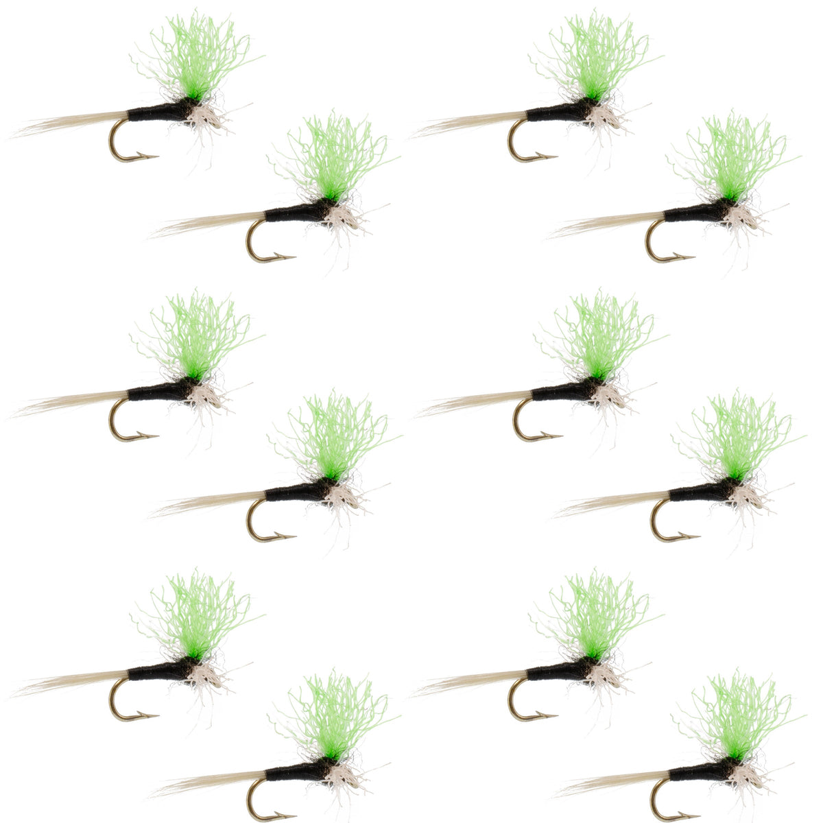 Trico Spinner High Visibility Green Post 12 Flies Hook Size 22