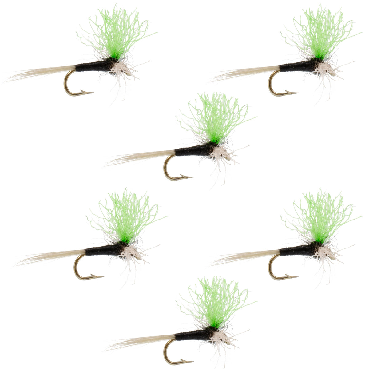 Trico Spinner High Visibility Green Post 6 Flies Hook Size 22