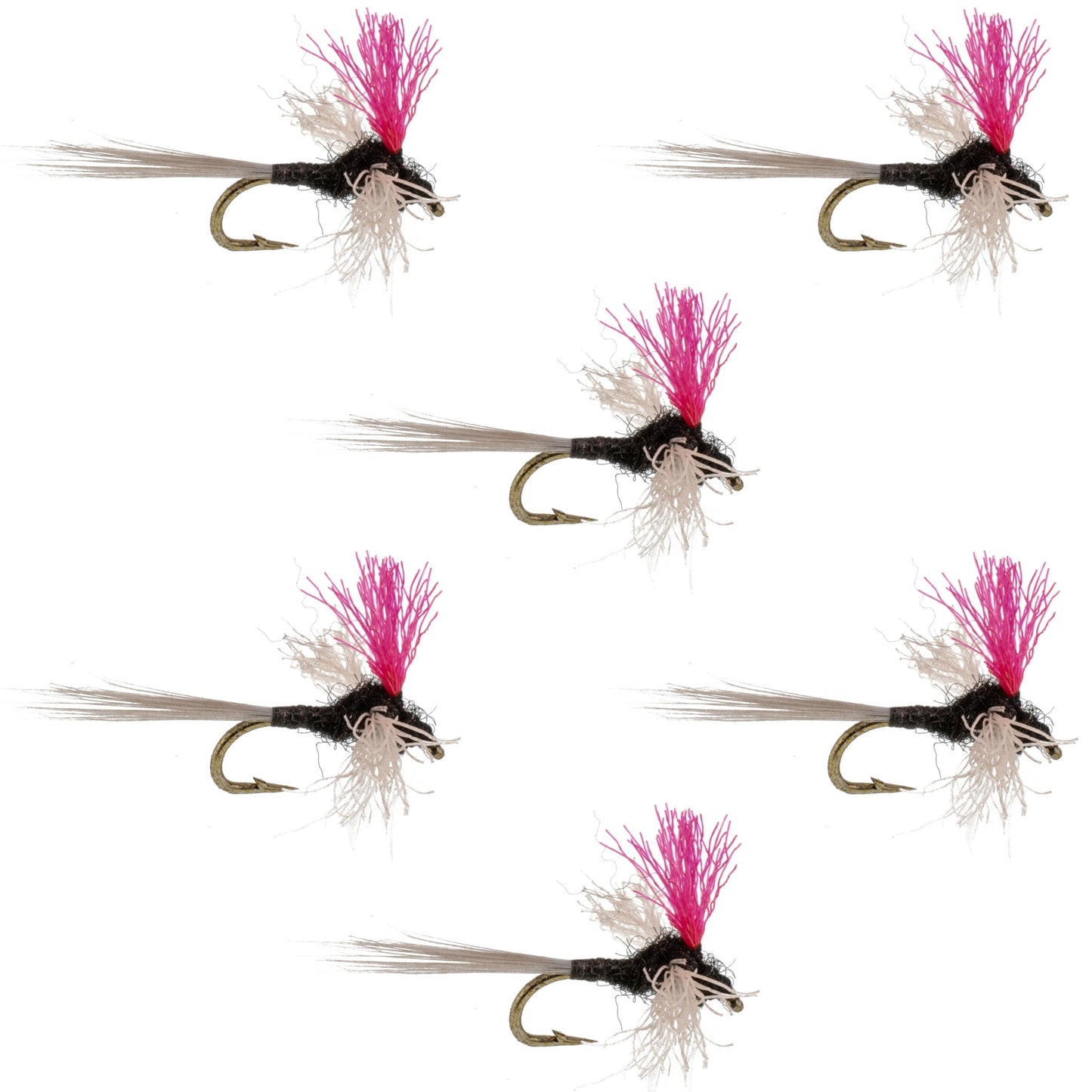 Trico Spinner High Visibility Pink Post 6 Flies Hook Size 22