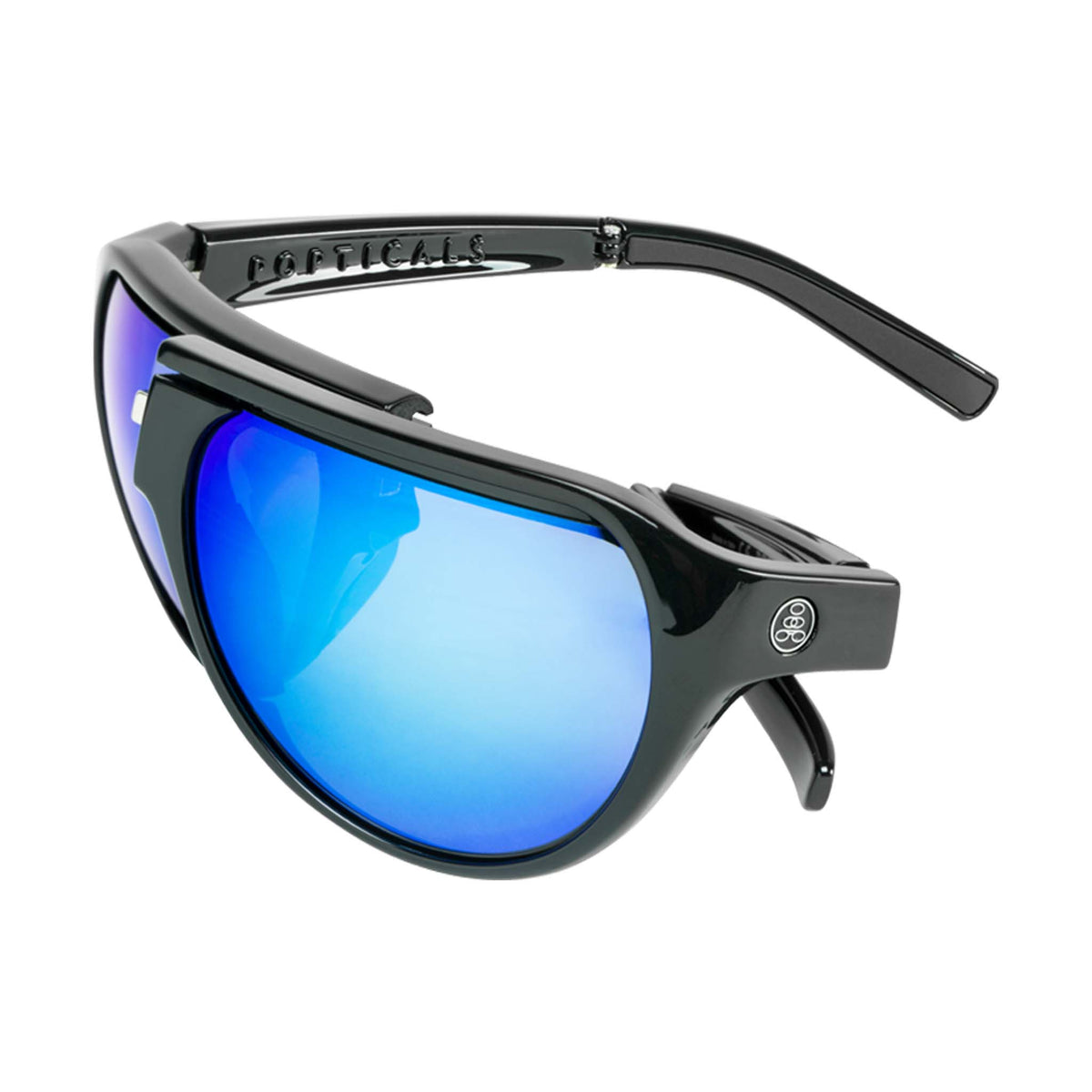 POPAIR Aviators | Gloss Black | Gray/Blue Mirror | Popticals