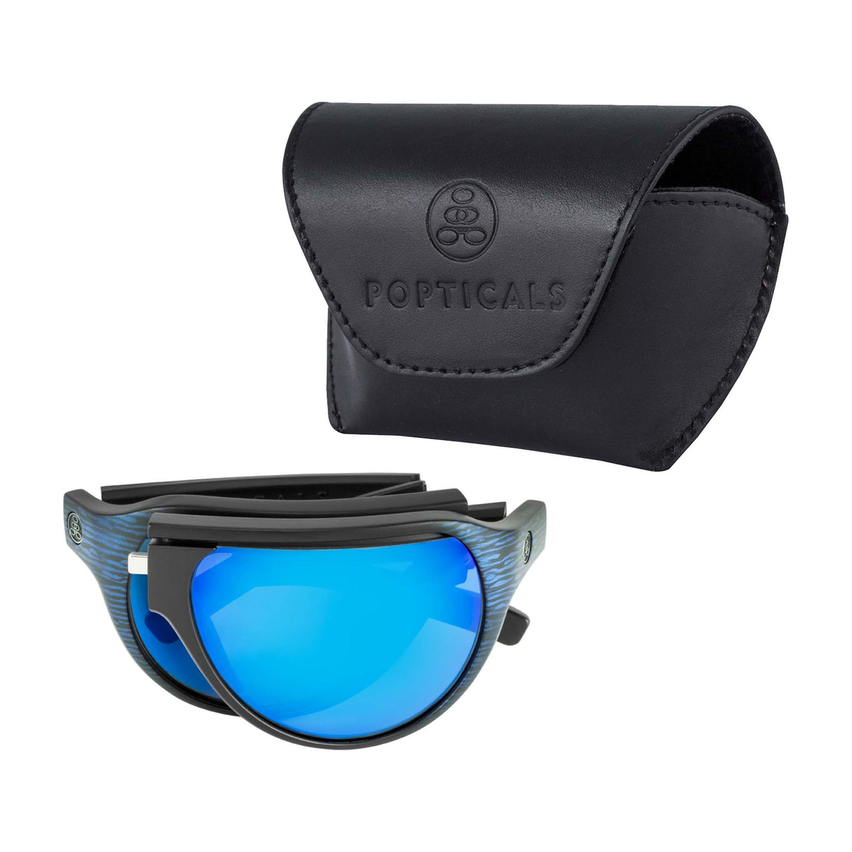 POPAIR Aviators | Matte Blue/Black Wood Grain | Gray/Blue Mirror | Popticals