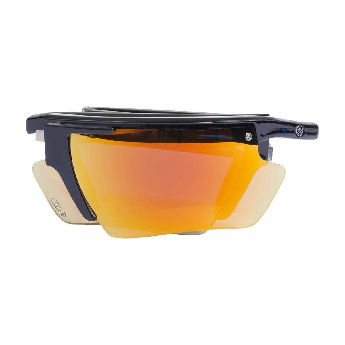 POPEDGE | Small Gloss Black/Crystal | Polarized Gray/Orange Mirror | Popticals