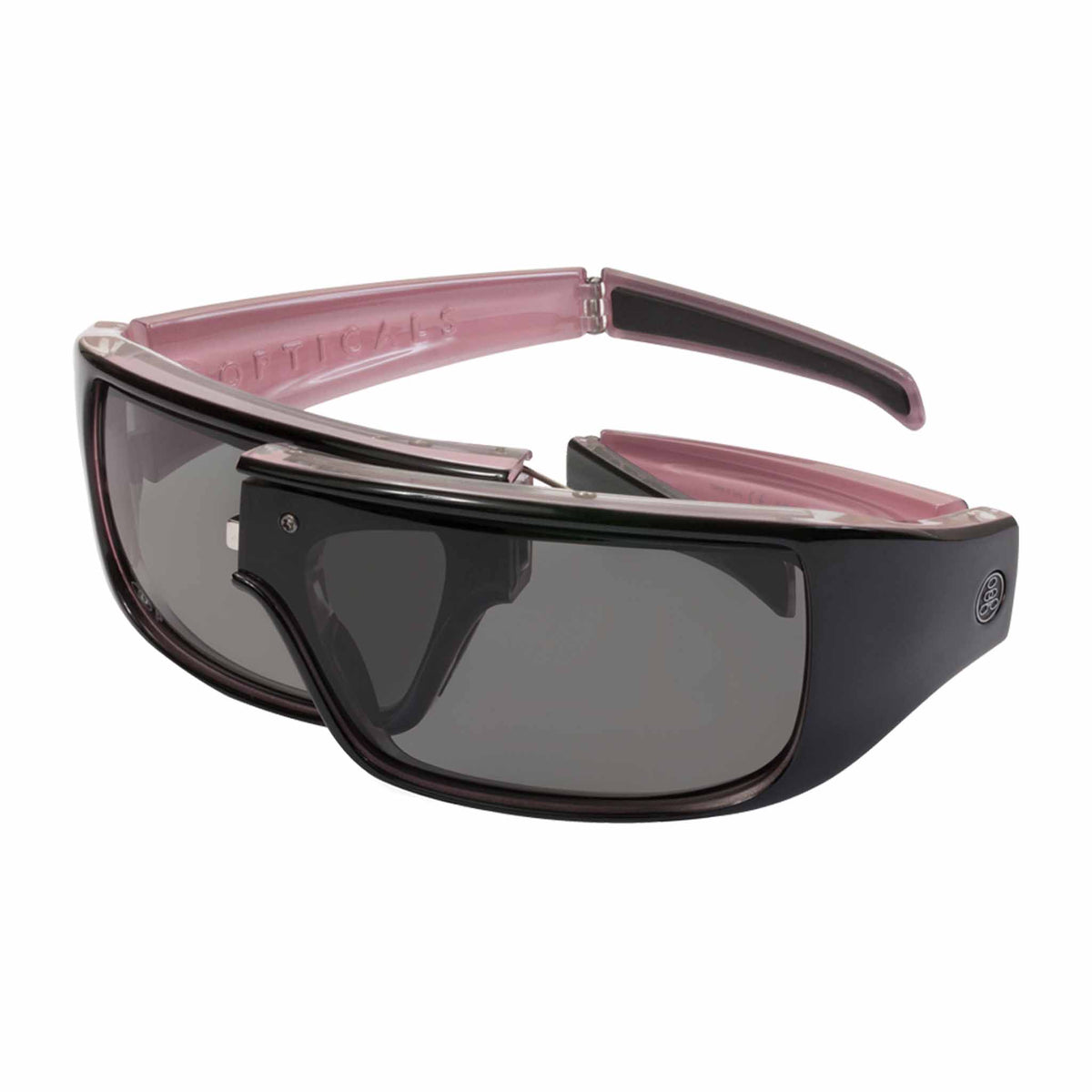 POPGEAR | Small Gloss Black/Pink Crystal | Polarized Gray | Popticals