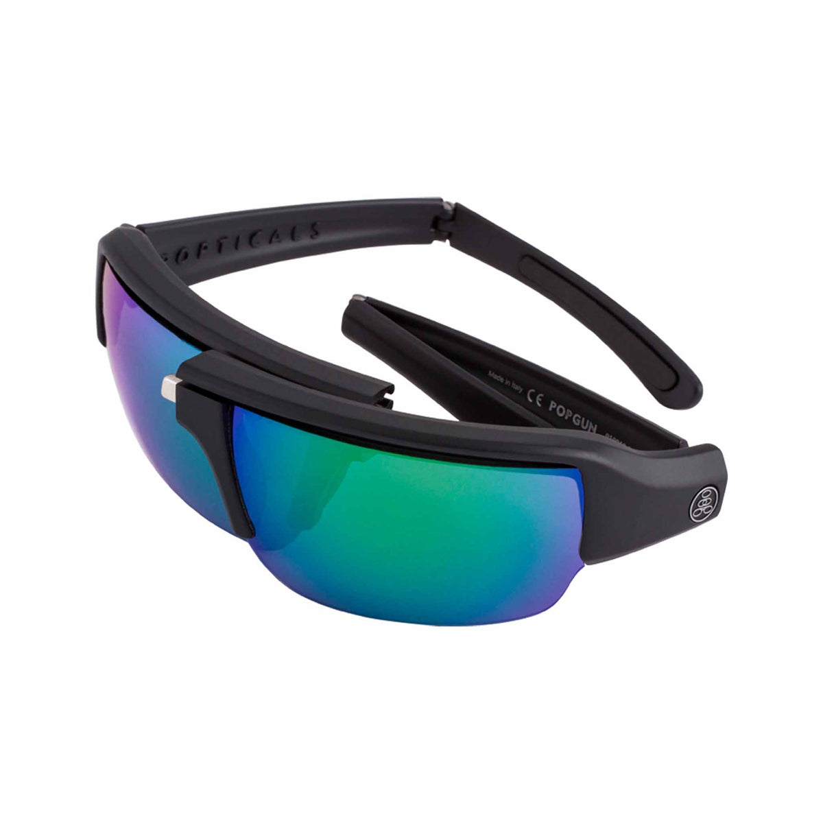 POPGUN | Matte Black | Polarized Gray/Green Mirror | Popticals