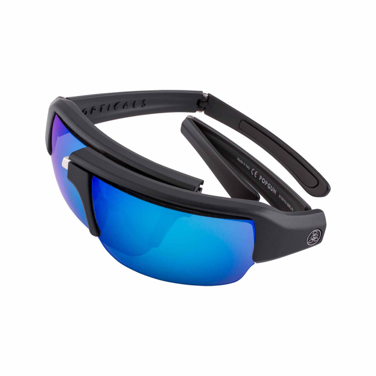 POPGUN | Matte Black | Polarized Gray/Blue Mirror | Popticals