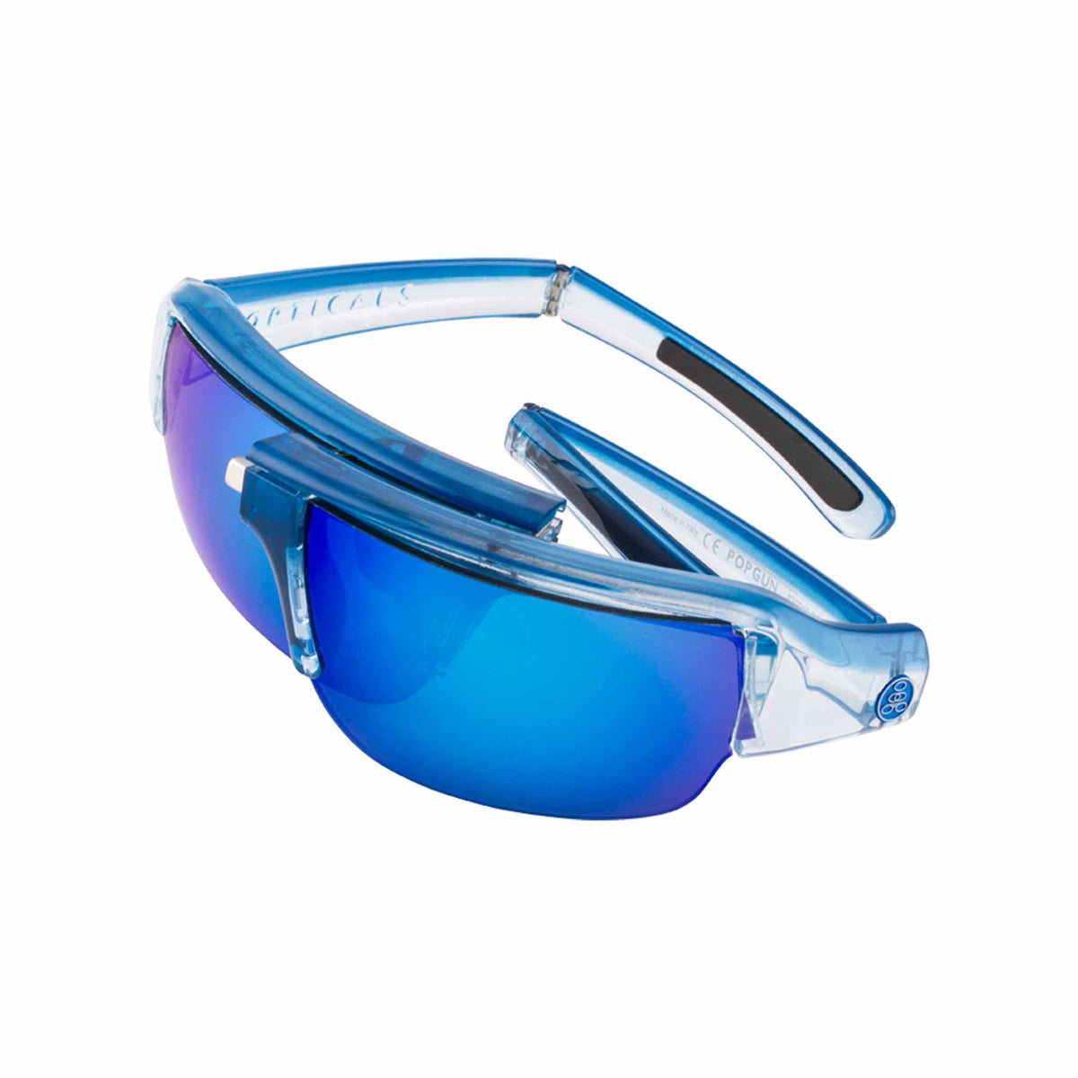 POPGUN | Gloss Blue/Clear Crystal | Polarized Gray/Blue Mirror | Popticals