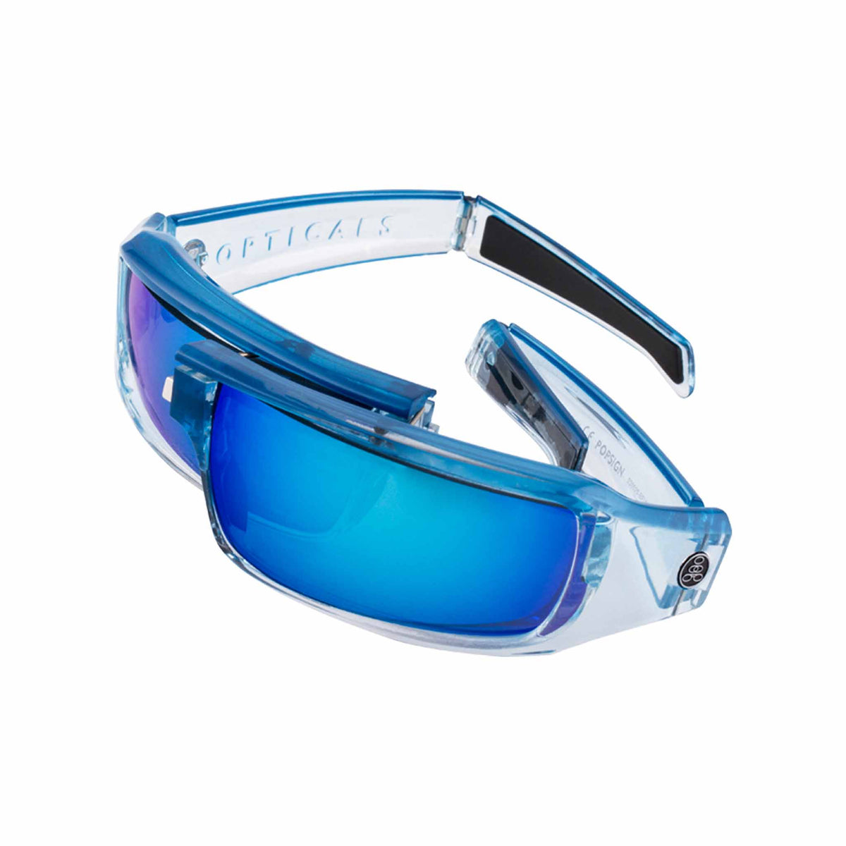 POPSIGN | Gloss Blue/Clear Crystal | Polarized Gray/Blue Mirror | Popticals