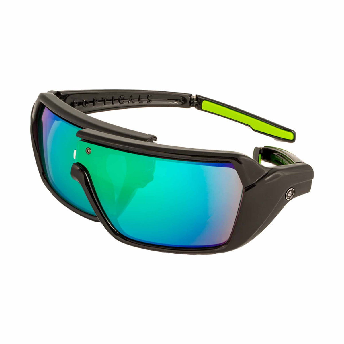 POPSTORM | Gloss Black | Non-Polarized Gray/Green Mirror | Popticals