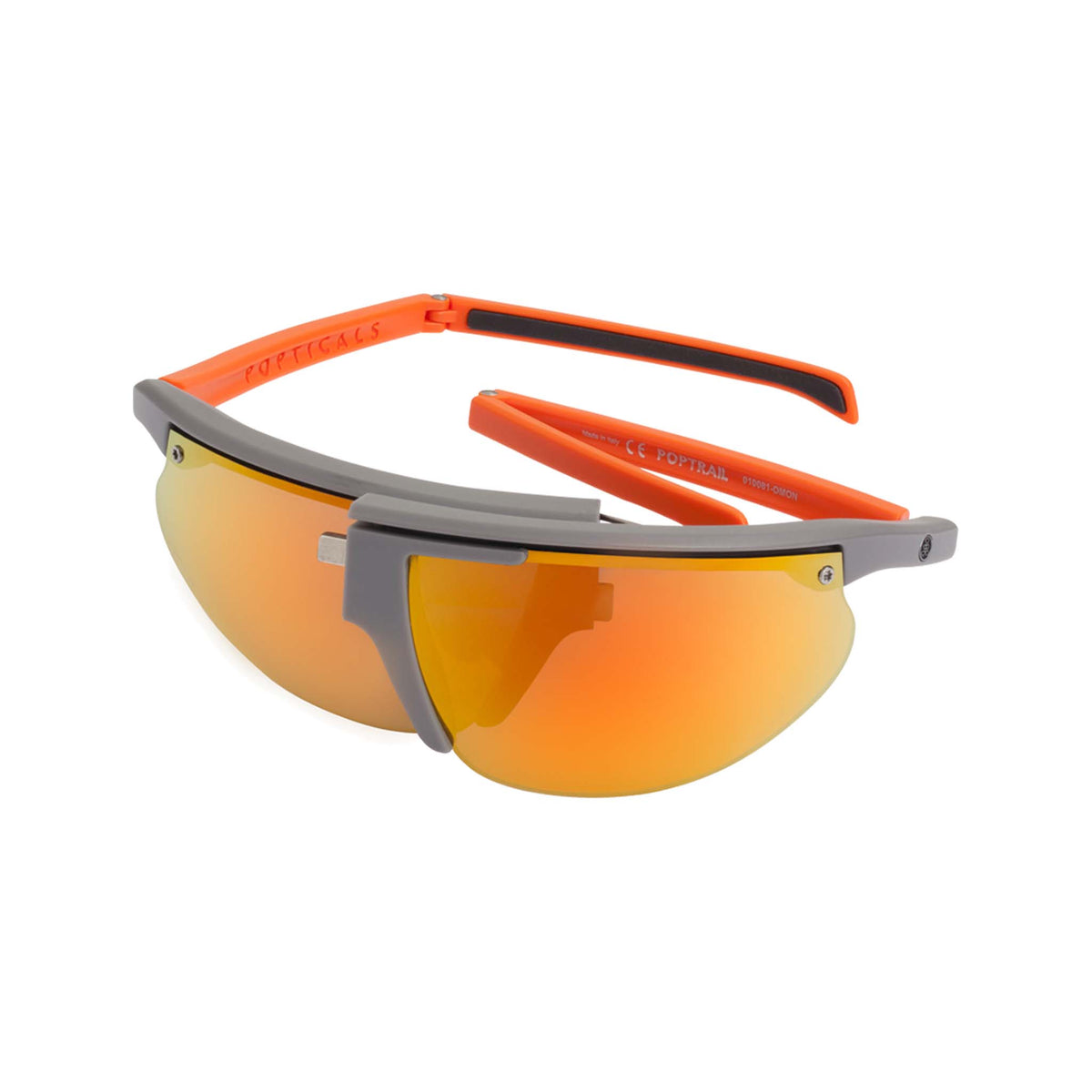 POPTRAIL | Small Matte Gray/Orange | Polarized Gray/Orange Mirror | Popticals