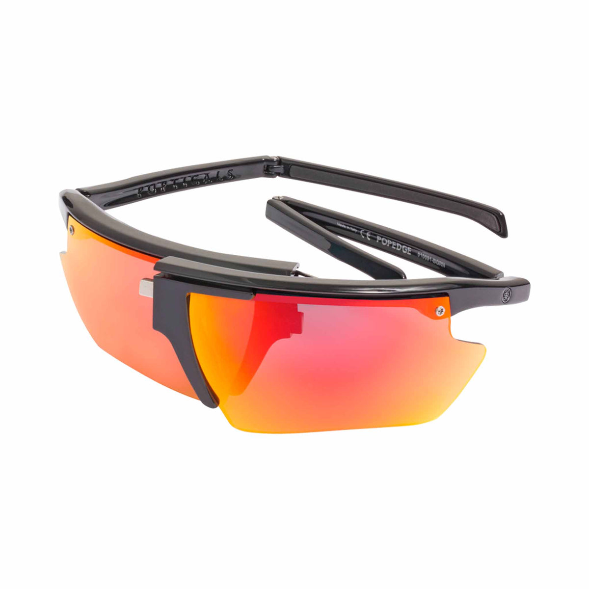 POPEDGE | Small Gloss Black | Polarized Gray/Red Mirror | Popticals