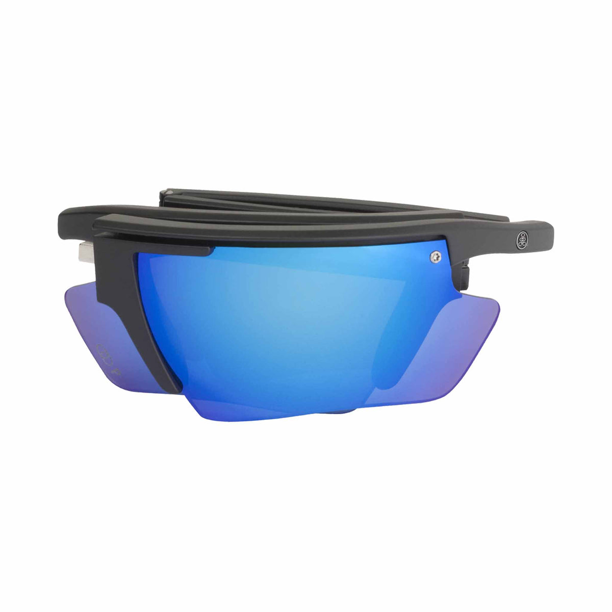 POPEDGE | Small Matte Black | Polarized Gray/Blue Mirror | Popticals