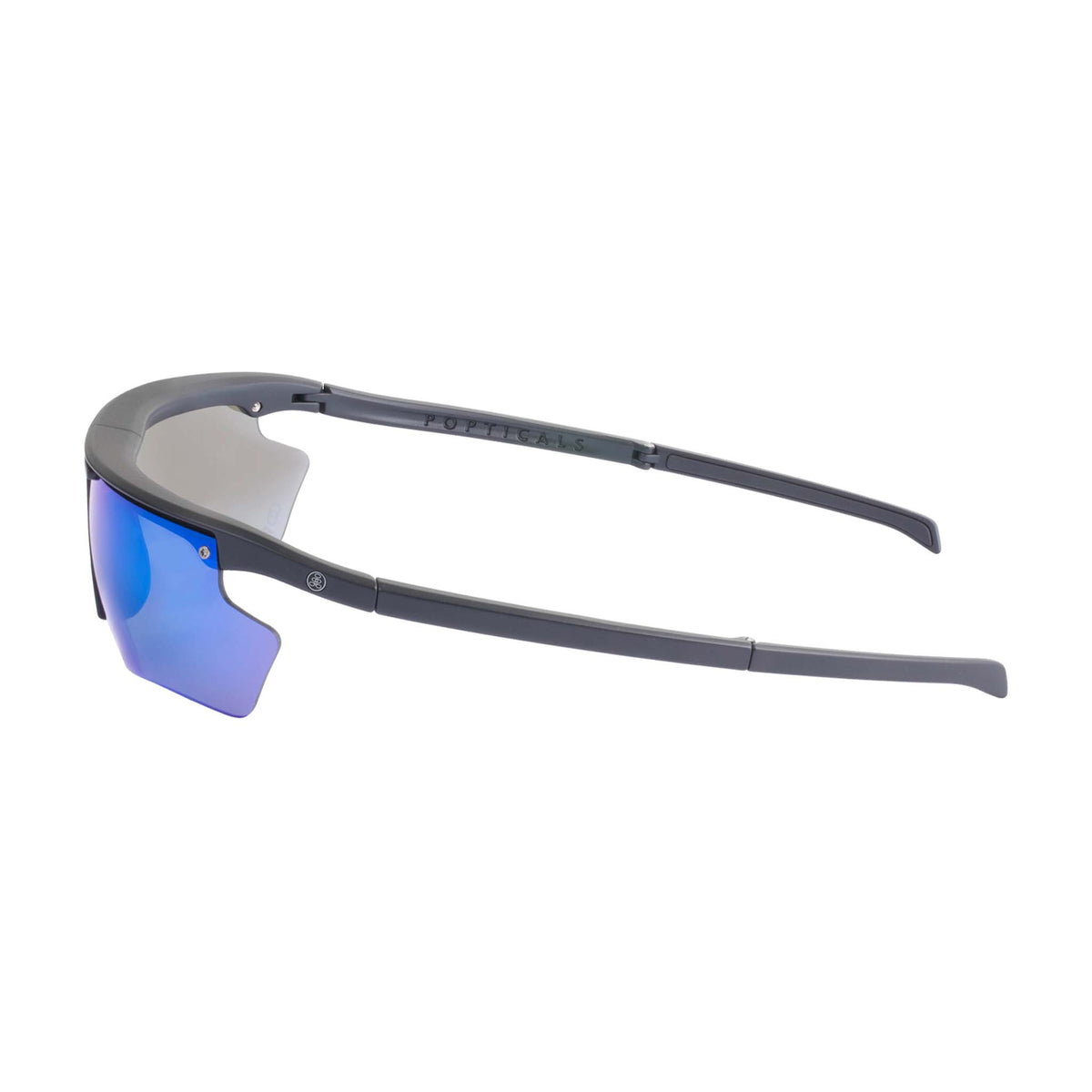 POPEDGE | Small Matte Black | Polarized Gray/Blue Mirror | Popticals