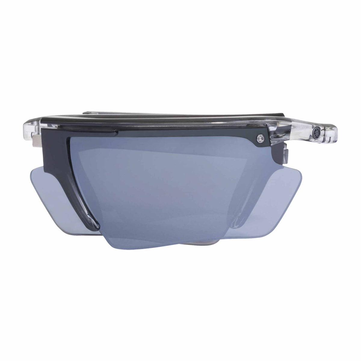 POPEDGE | Small Gloss Smoke/Clear Crystal | Polarized Gray/Silver Mirror | Popticals