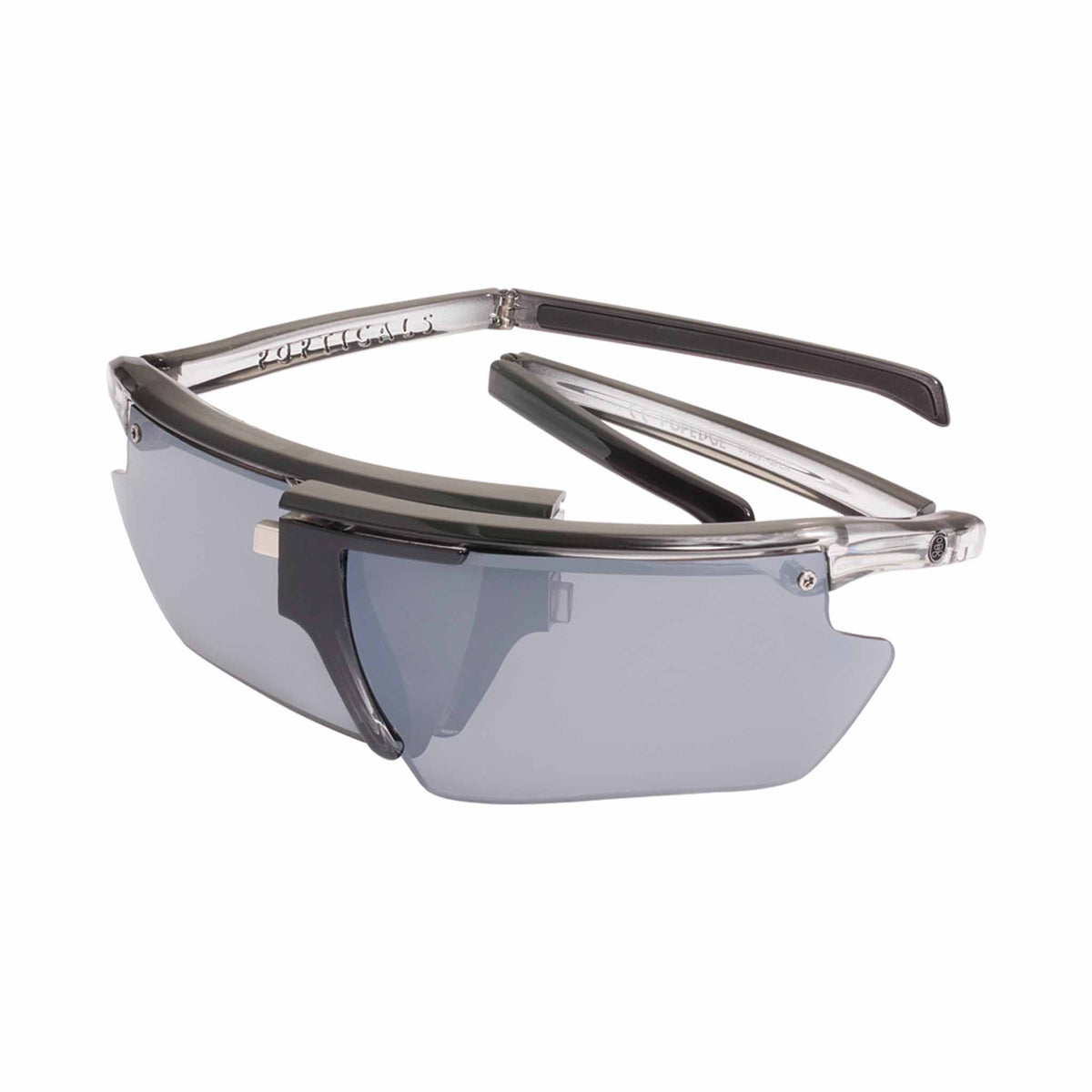 POPEDGE | Small Gloss Smoke/Clear Crystal | Polarized Gray/Silver Mirror | Popticals