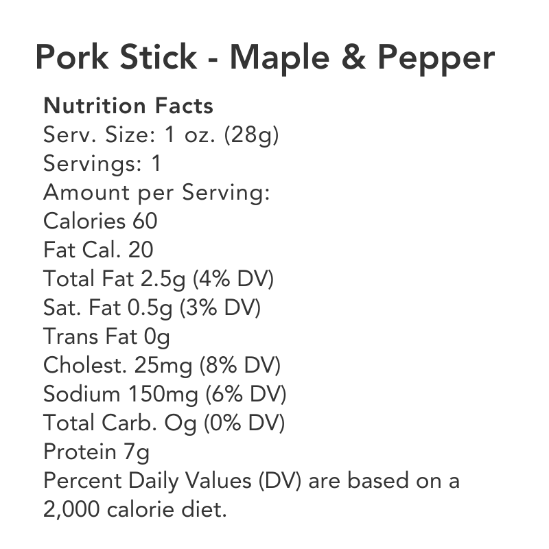 Craft Pork Snack Sticks - One Case (20 sticks)