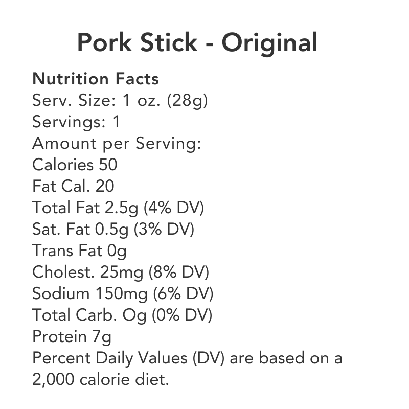 Craft Pork Snack Stick Sample (3 sticks total)
