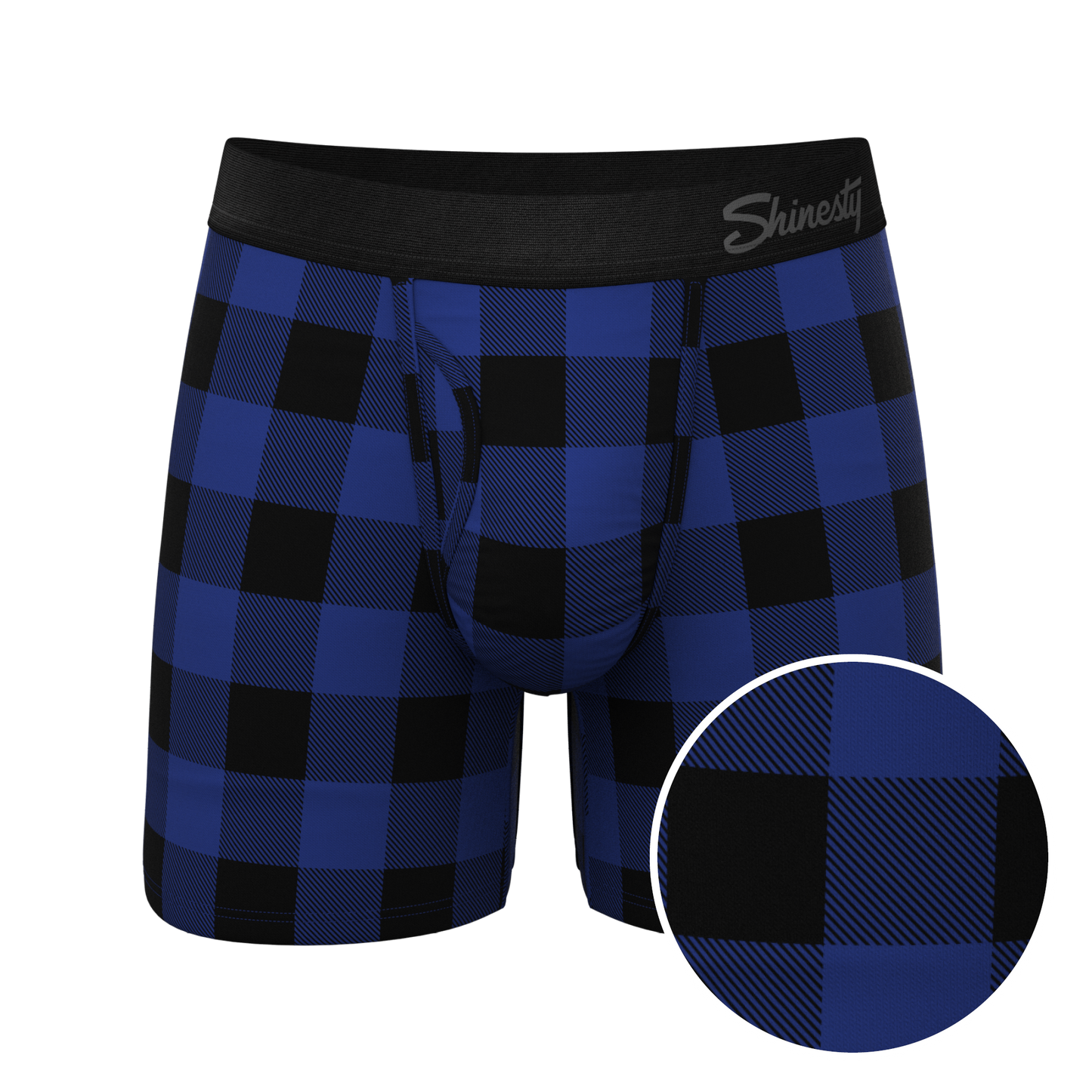 The Precious Plums | Blue Plaid Ball Hammock® Pouch Underwear With Fly