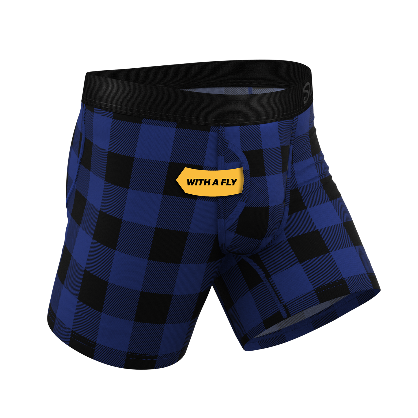 The Precious Plums | Blue Plaid Ball Hammock® Pouch Underwear With Fly