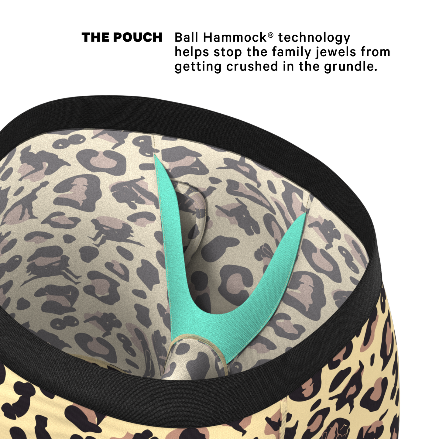 The Primal Passion | Naughty Cheetah Print Long Leg Ball Hammock® Pouch Underwear With Fly