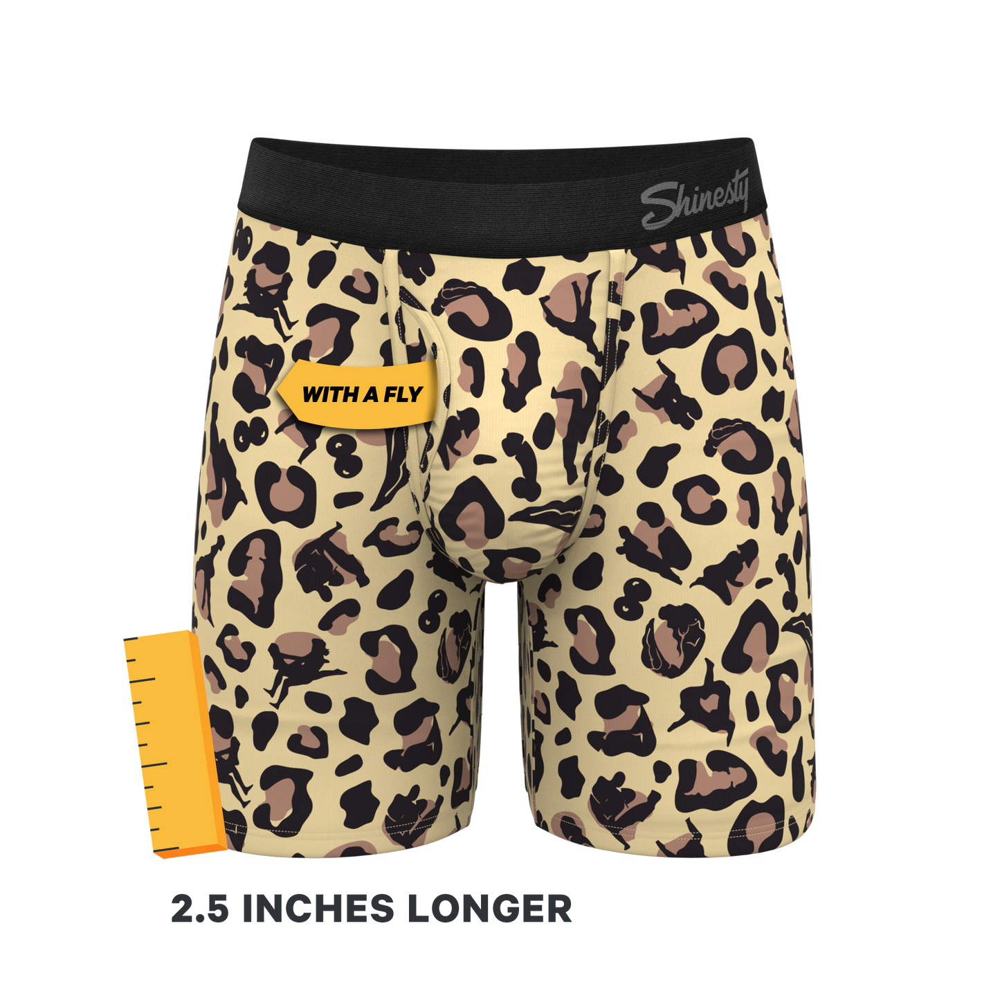 The Primal Passion | Naughty Cheetah Print Long Leg Ball Hammock® Pouch Underwear With Fly