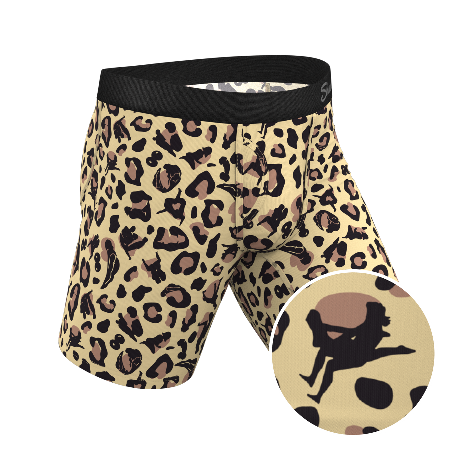 The Primal Passion | Naughty Cheetah Print Long Leg Ball Hammock® Pouch Underwear With Fly