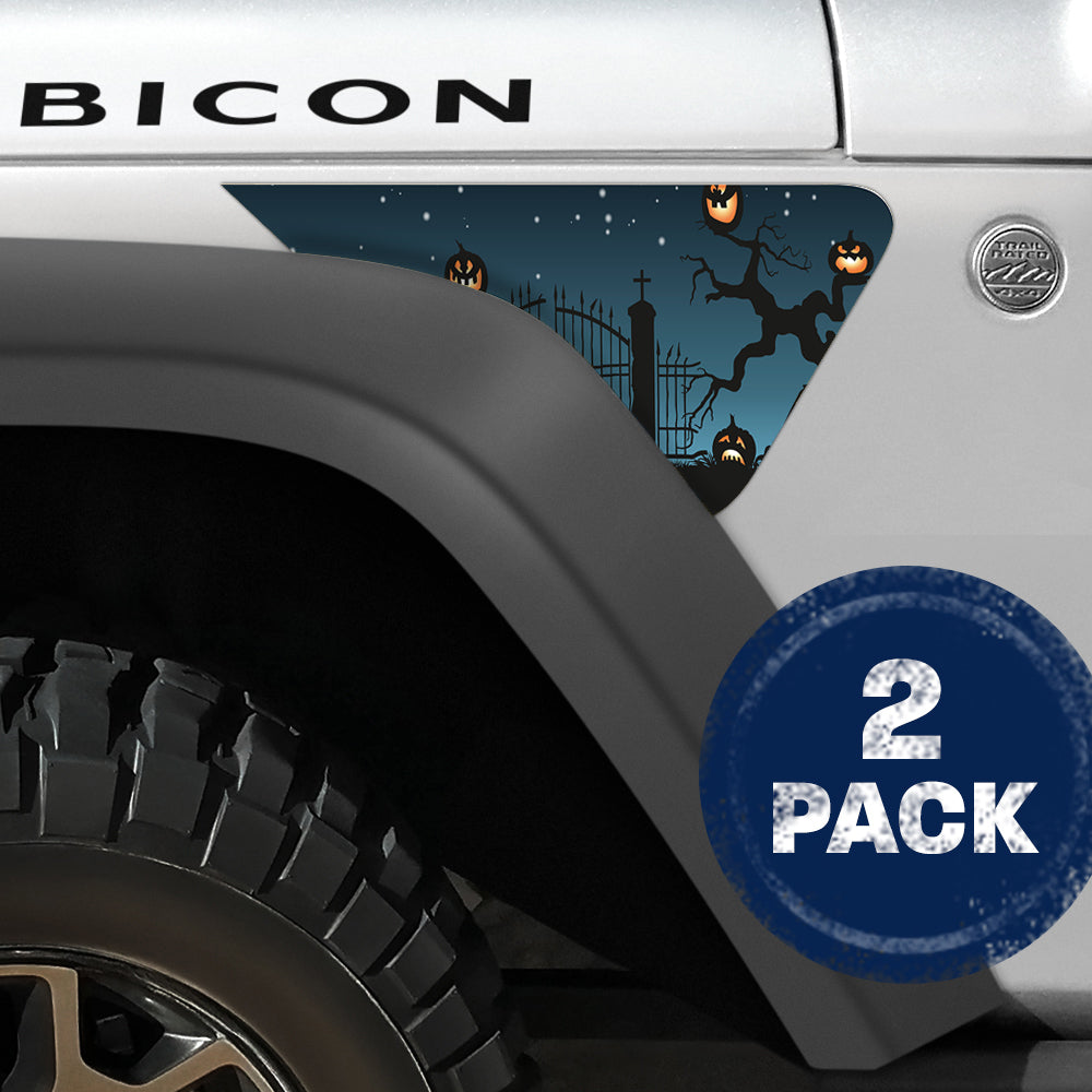 Pumpkin Party 2pc Vinyl Fender Decal